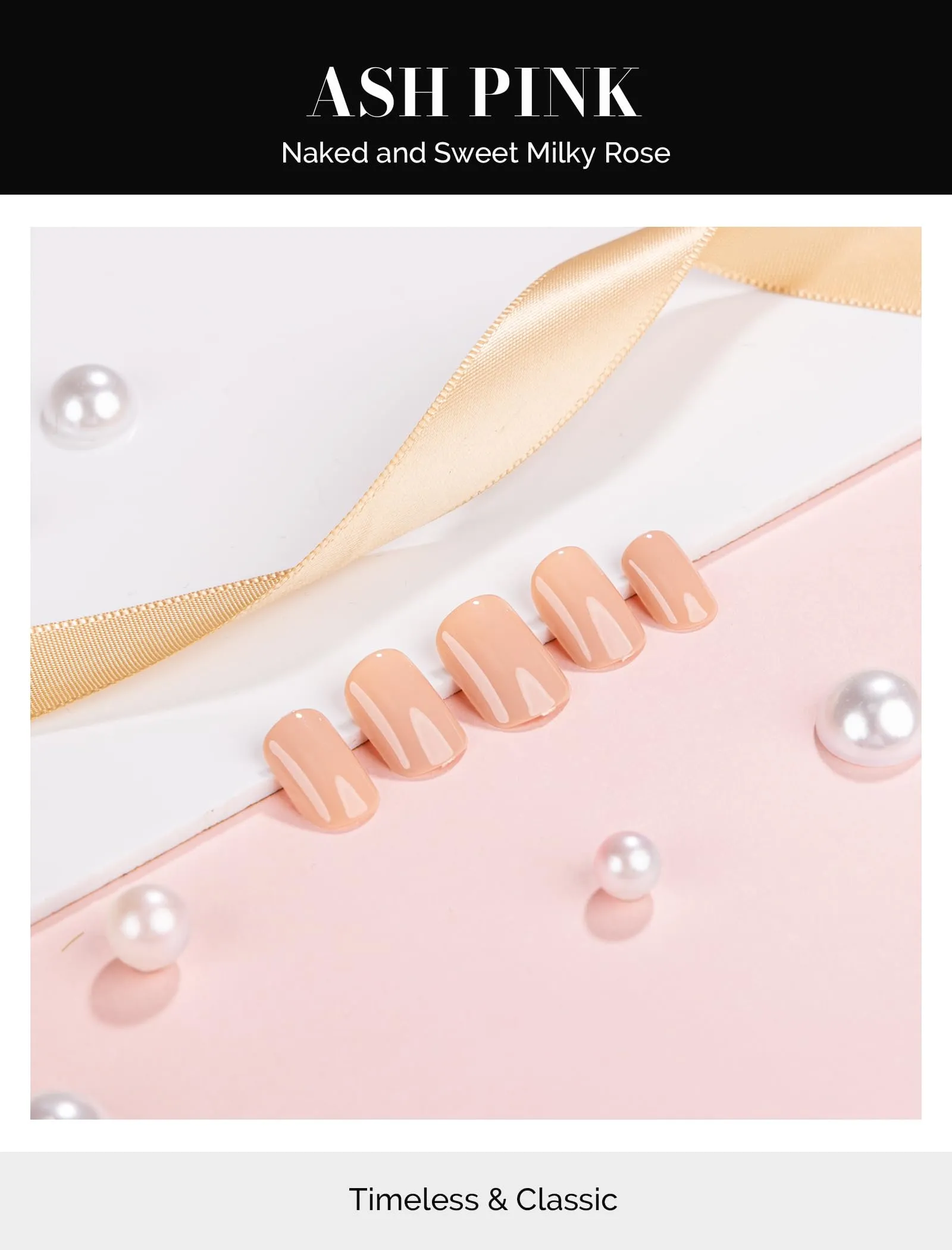 Acrylic Press On Nails - Short Square Nude Pink (US ONLY)
