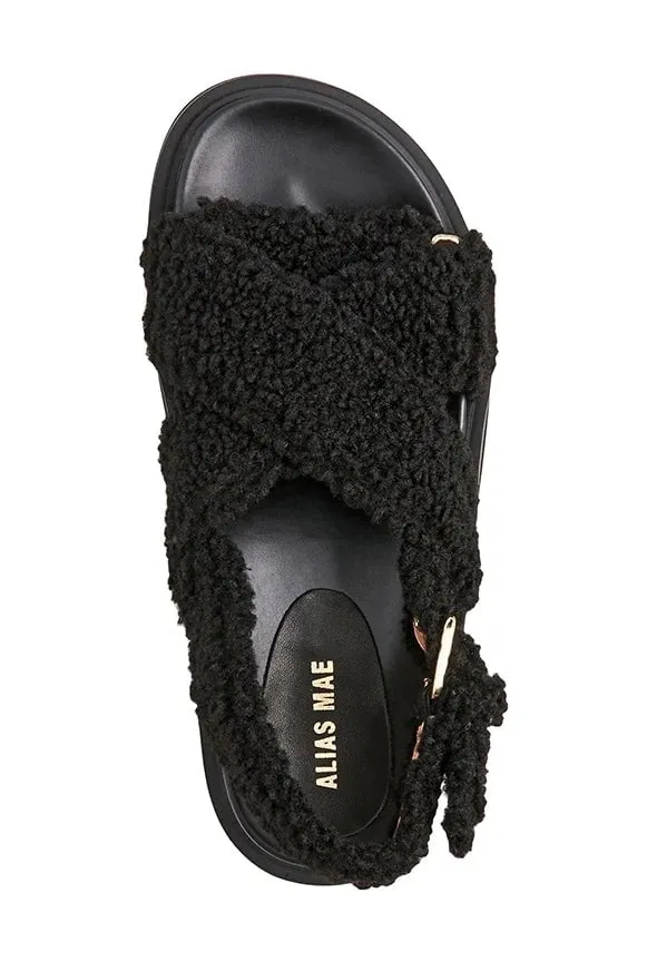 ALIAS MAE BIRDIE SANDAL - BLACK SHIRLING