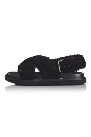 ALIAS MAE BIRDIE SANDAL - BLACK SHIRLING