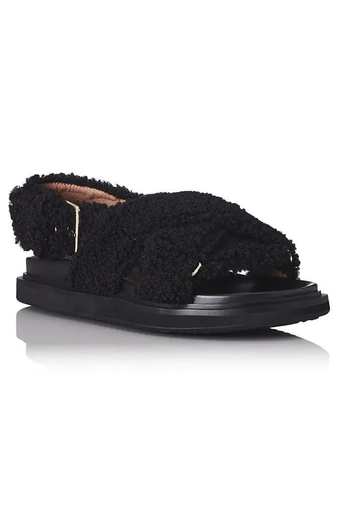ALIAS MAE BIRDIE SANDAL - BLACK SHIRLING