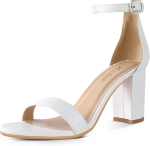 Ankis Heels for Women Open Toe Ankle Strap Chunky Heel Sandals 2.75 Inch