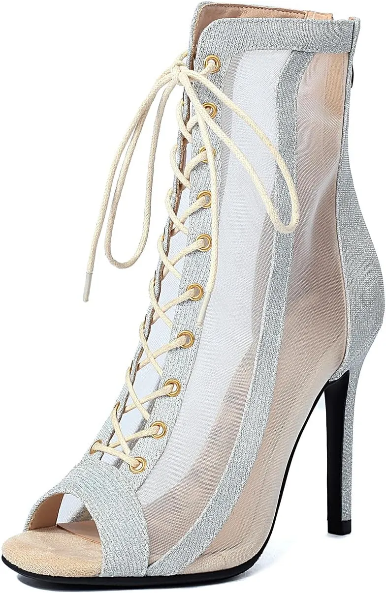 AOQUNFS Women's Ballroom Dance Shoes Open Toe Practice Performance Dance Heels,Model K700