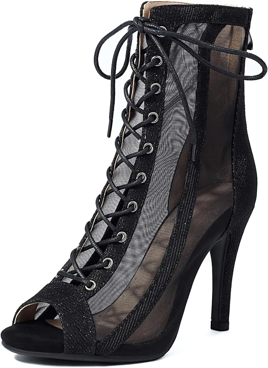 AOQUNFS Women's Ballroom Dance Shoes Open Toe Practice Performance Dance Heels,Model K700
