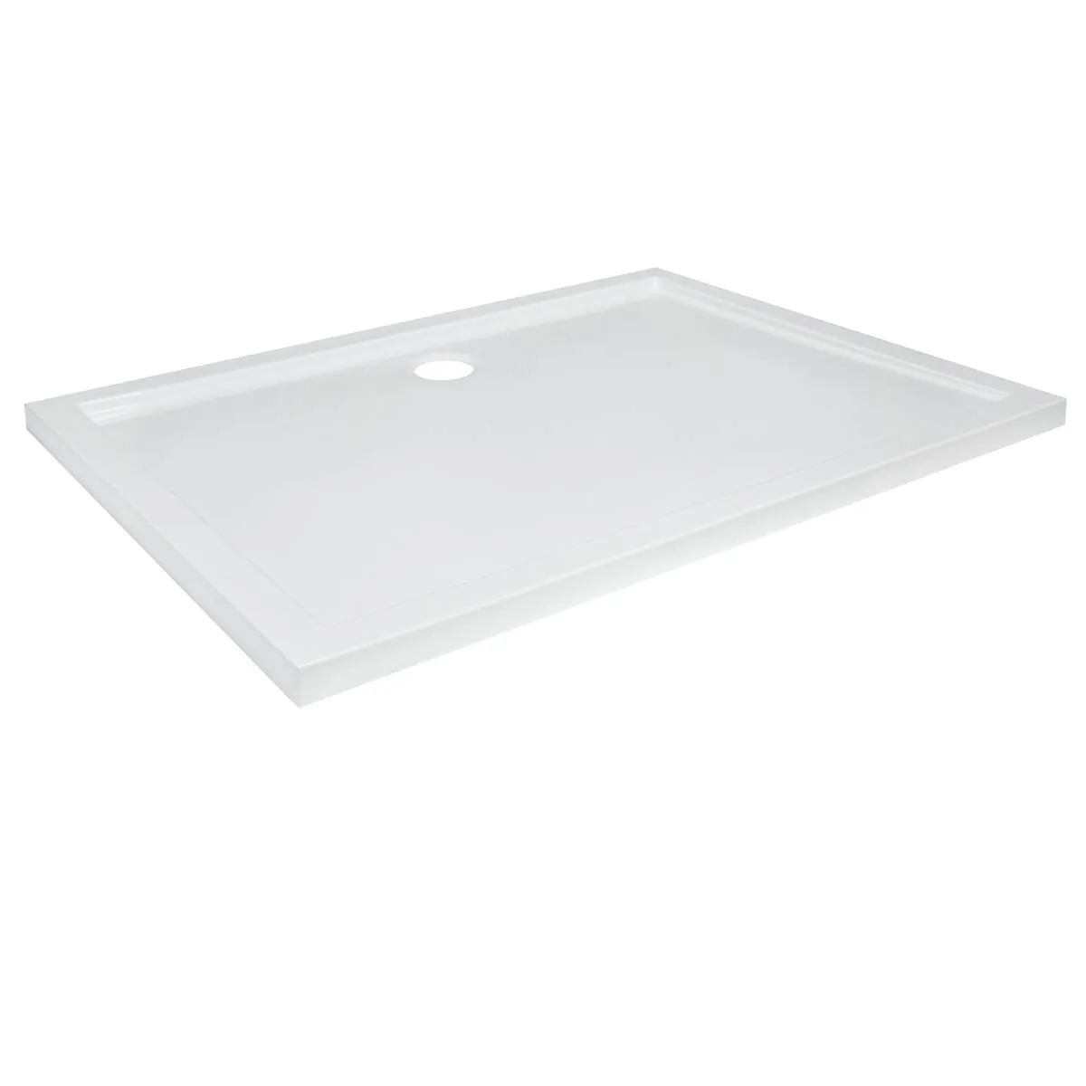 Bathroom Shower Tray Plastic Gloss White Rectangular (L)900mm (W)1200mm (H) 40mm