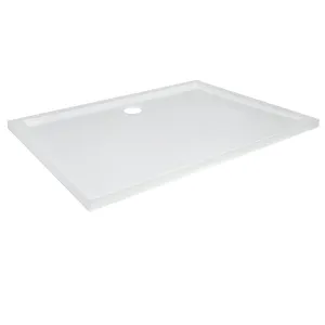 Bathroom Shower Tray Plastic Gloss White Rectangular (L)900mm (W)1200mm (H) 40mm