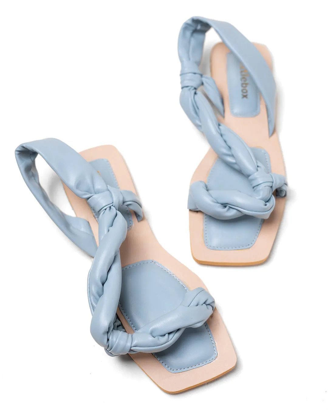 Braided Style Summer Trending Flats In Blue