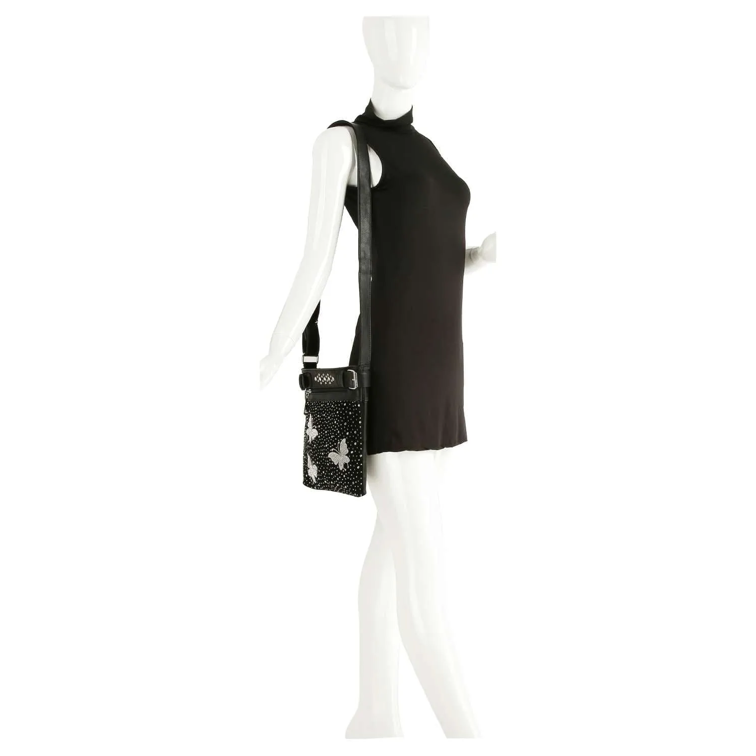 Butterfly Rhinestone Crossbody Sling