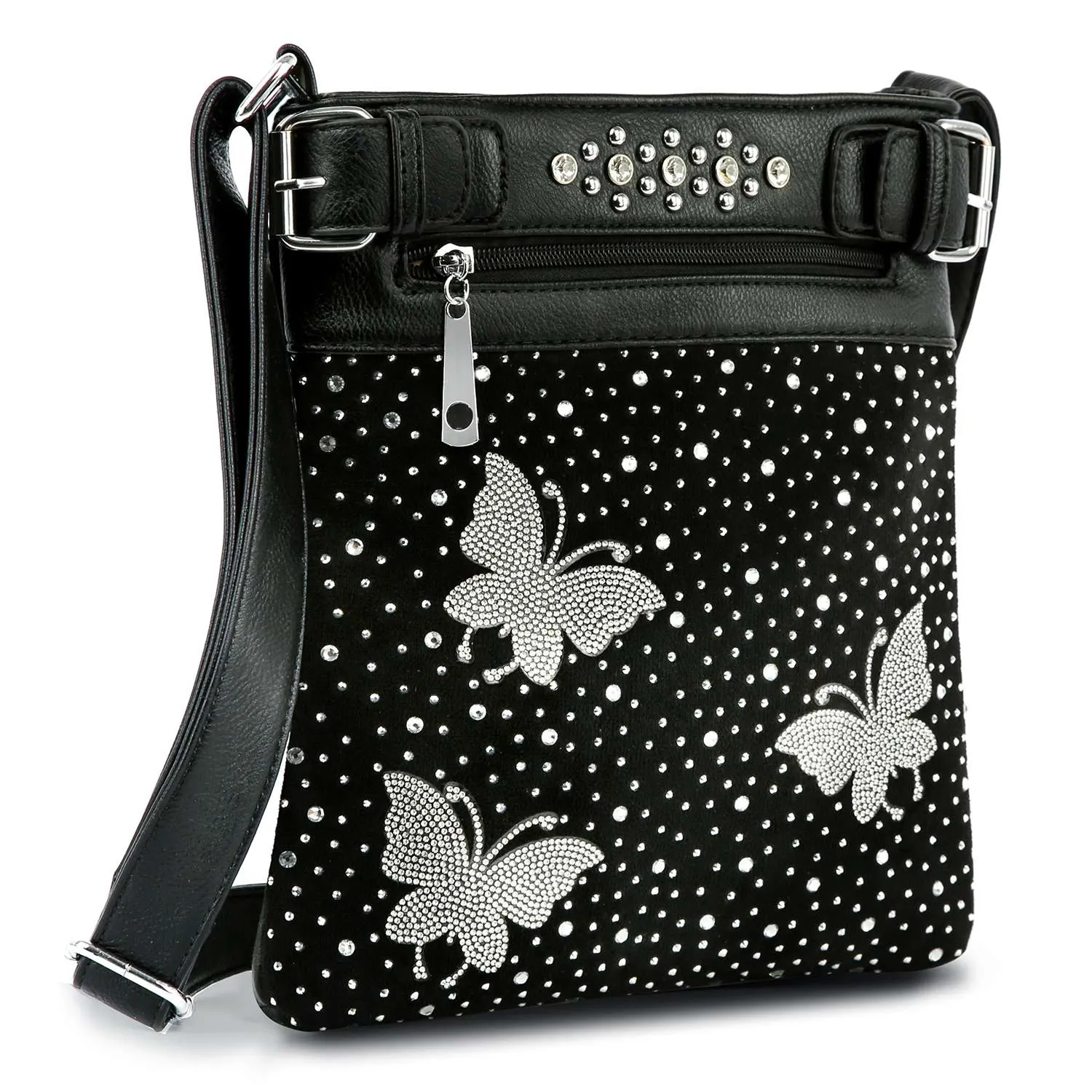 Butterfly Rhinestone Crossbody Sling