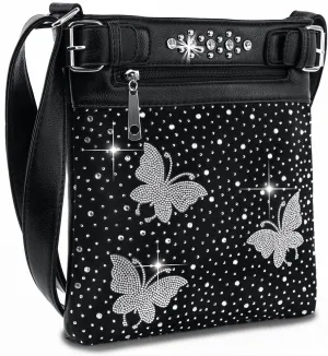 Butterfly Rhinestone Crossbody Sling