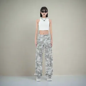 Camouflage Women Popular Military Loose Street Cargo Oversize Wide Leg Pants