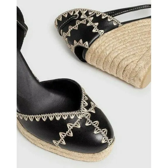 Castaner Iria leather wedge espadrilles