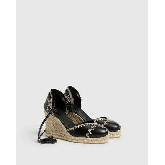 Castaner Iria leather wedge espadrilles