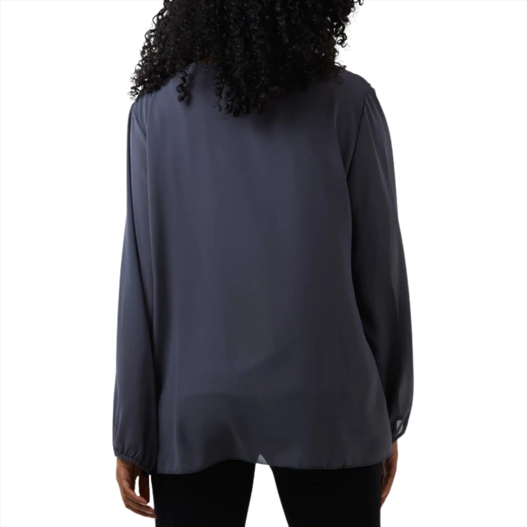 Chevron Pleat Long Sleeve Blouse