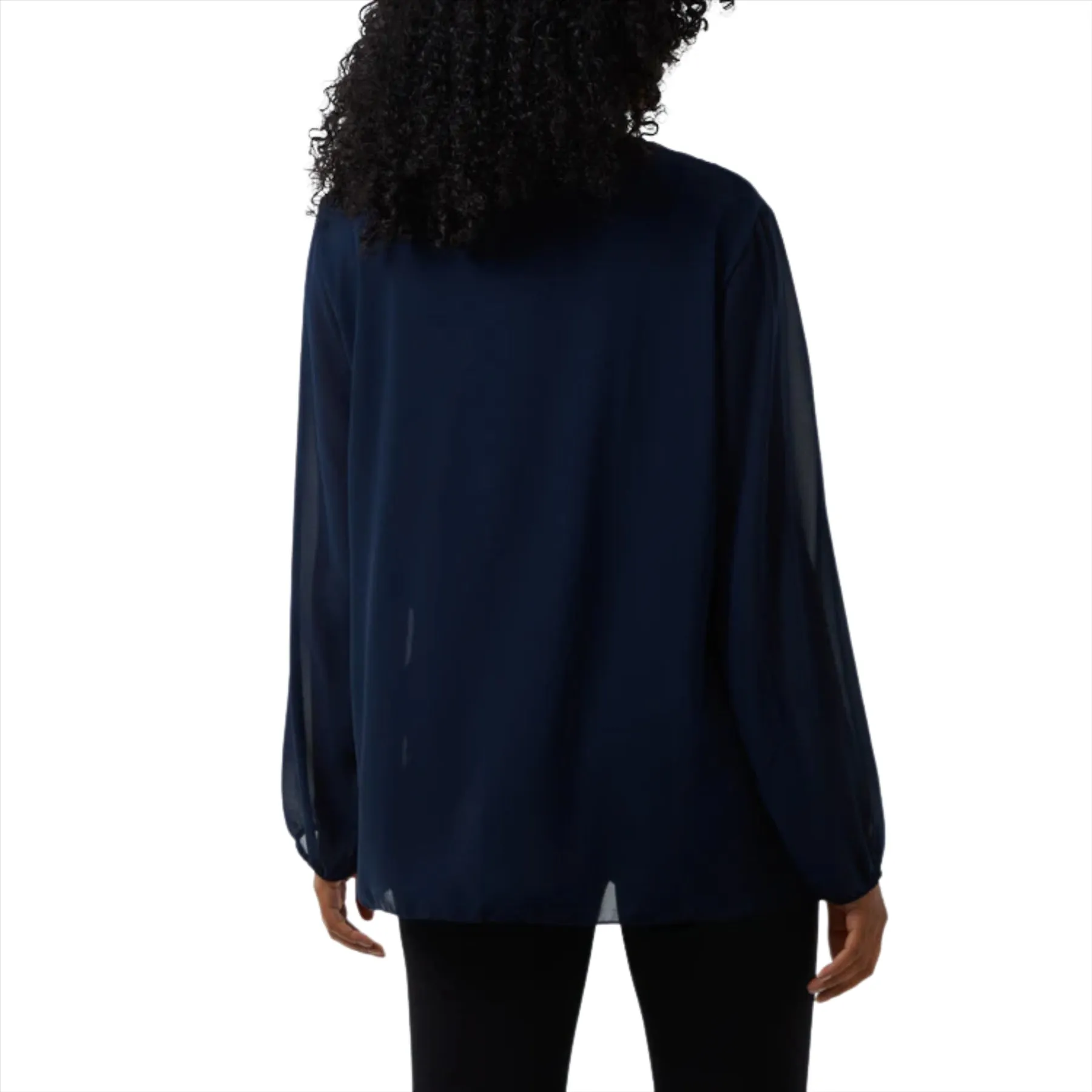 Chevron Pleat Long Sleeve Blouse