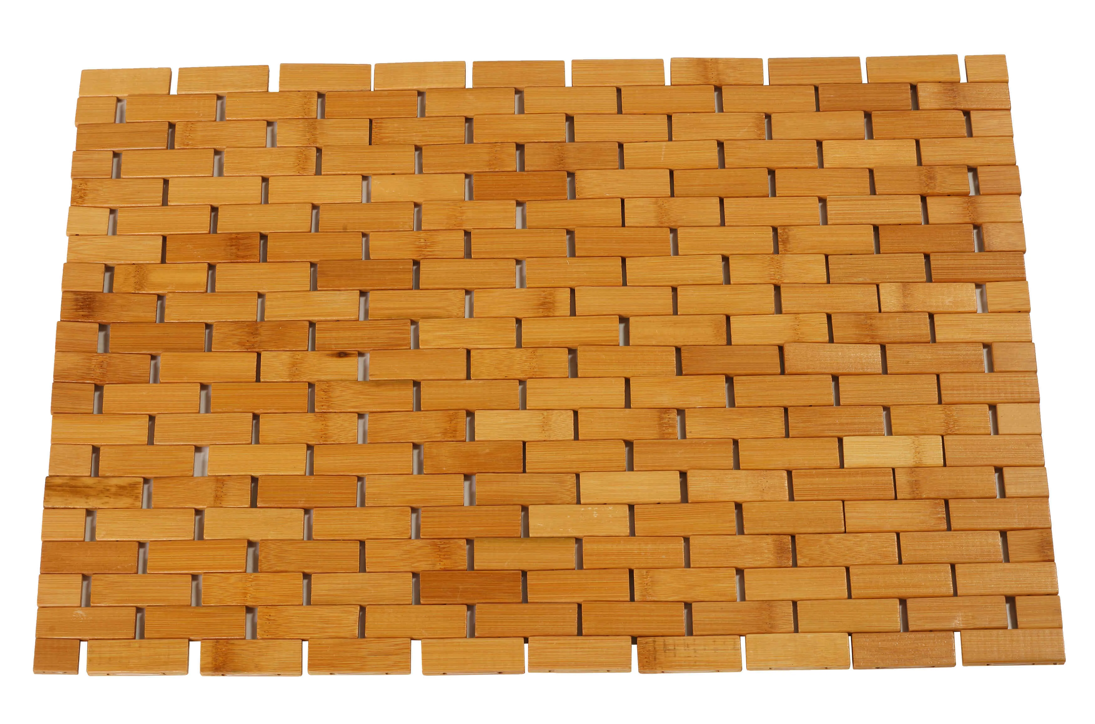 Cortesi Home Mosa Natural Bamboo Large Shower Mat, 24x16