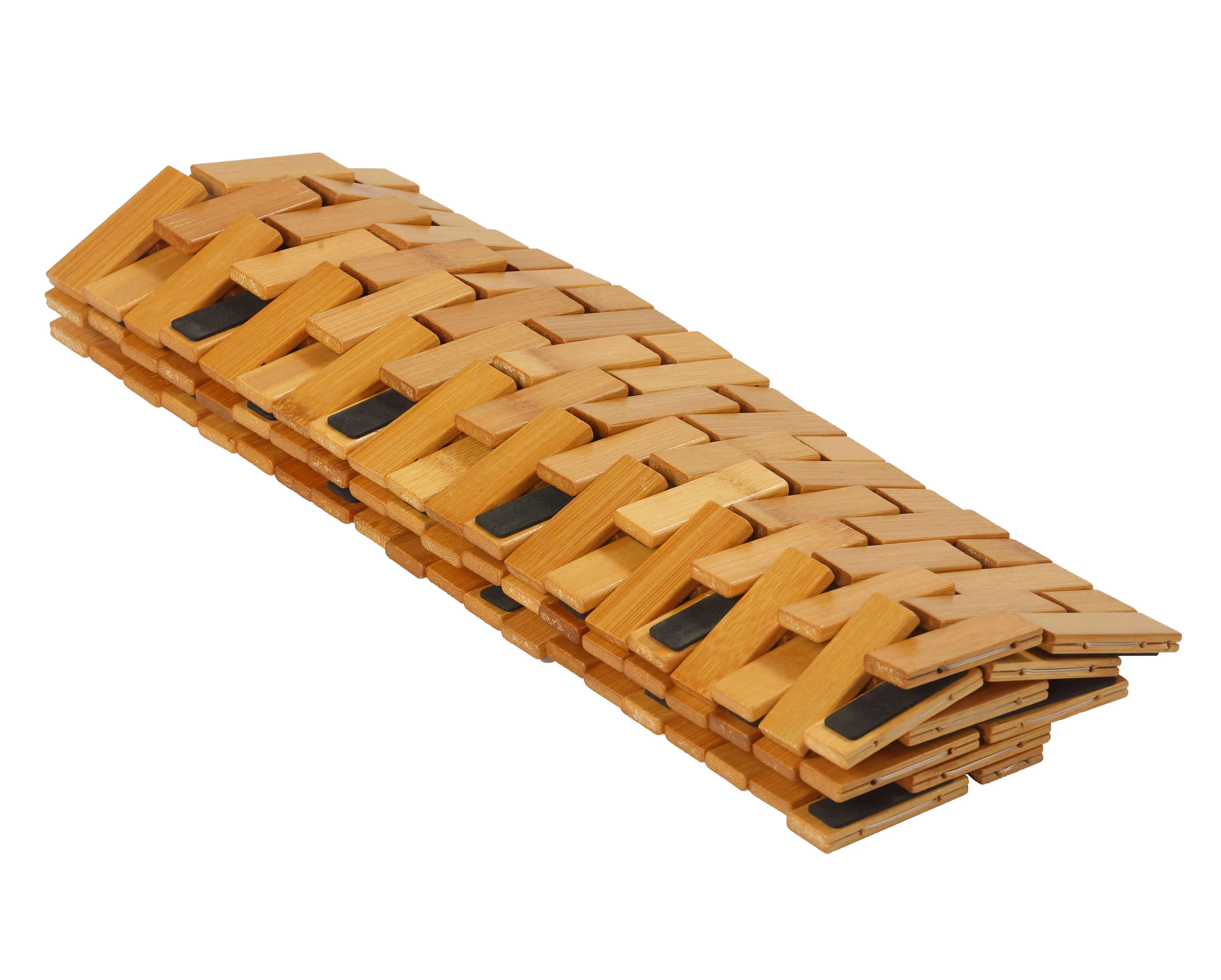 Cortesi Home Mosa Natural Bamboo Large Shower Mat, 24x16