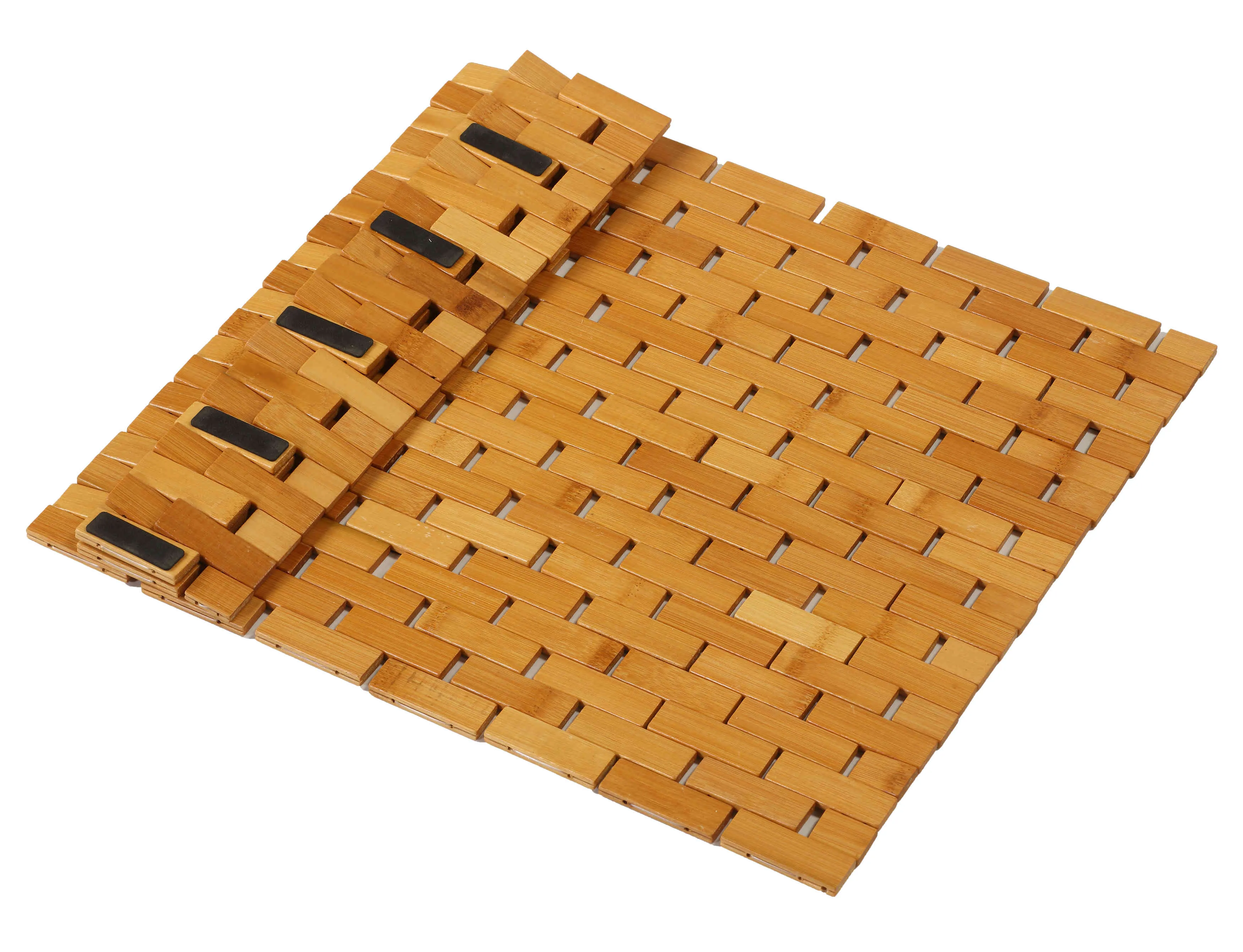 Cortesi Home Mosa Natural Bamboo Large Shower Mat, 24x16