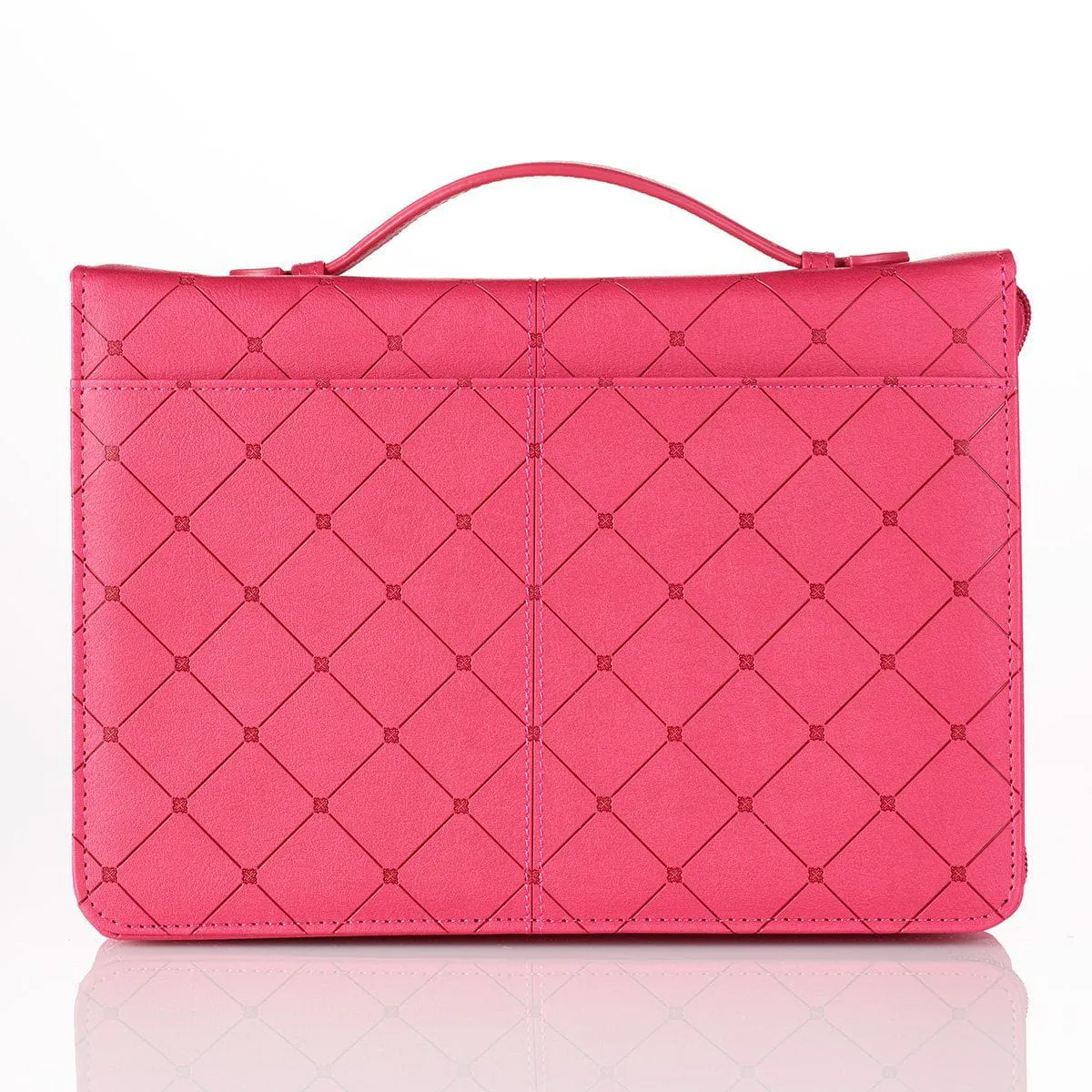 Cross Badge and Grace Zipper in Pink Bible Cover