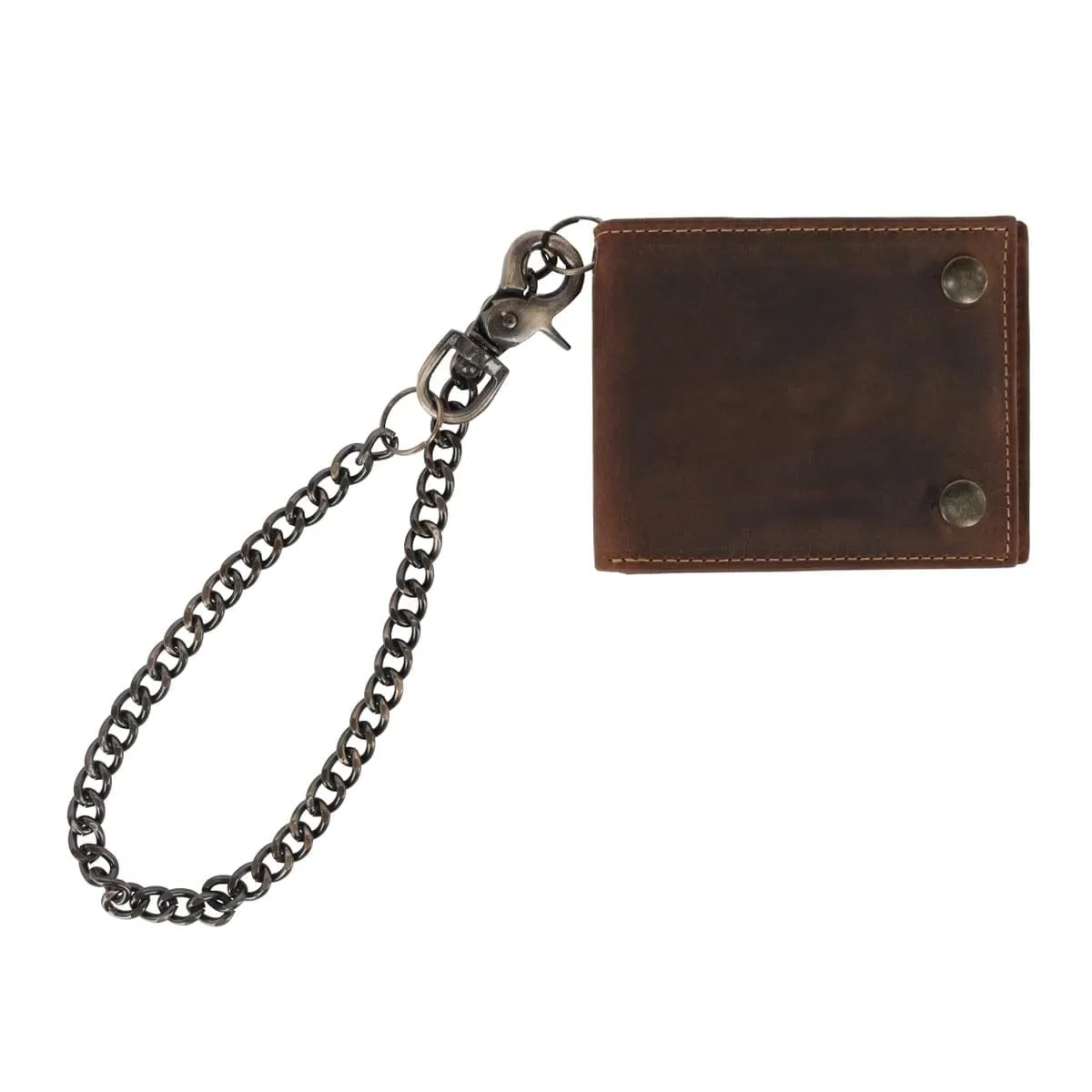 CTM® Men's Leather Bifold Chain Wallet