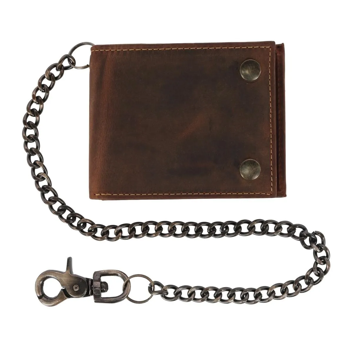 CTM® Men's Leather Bifold Chain Wallet