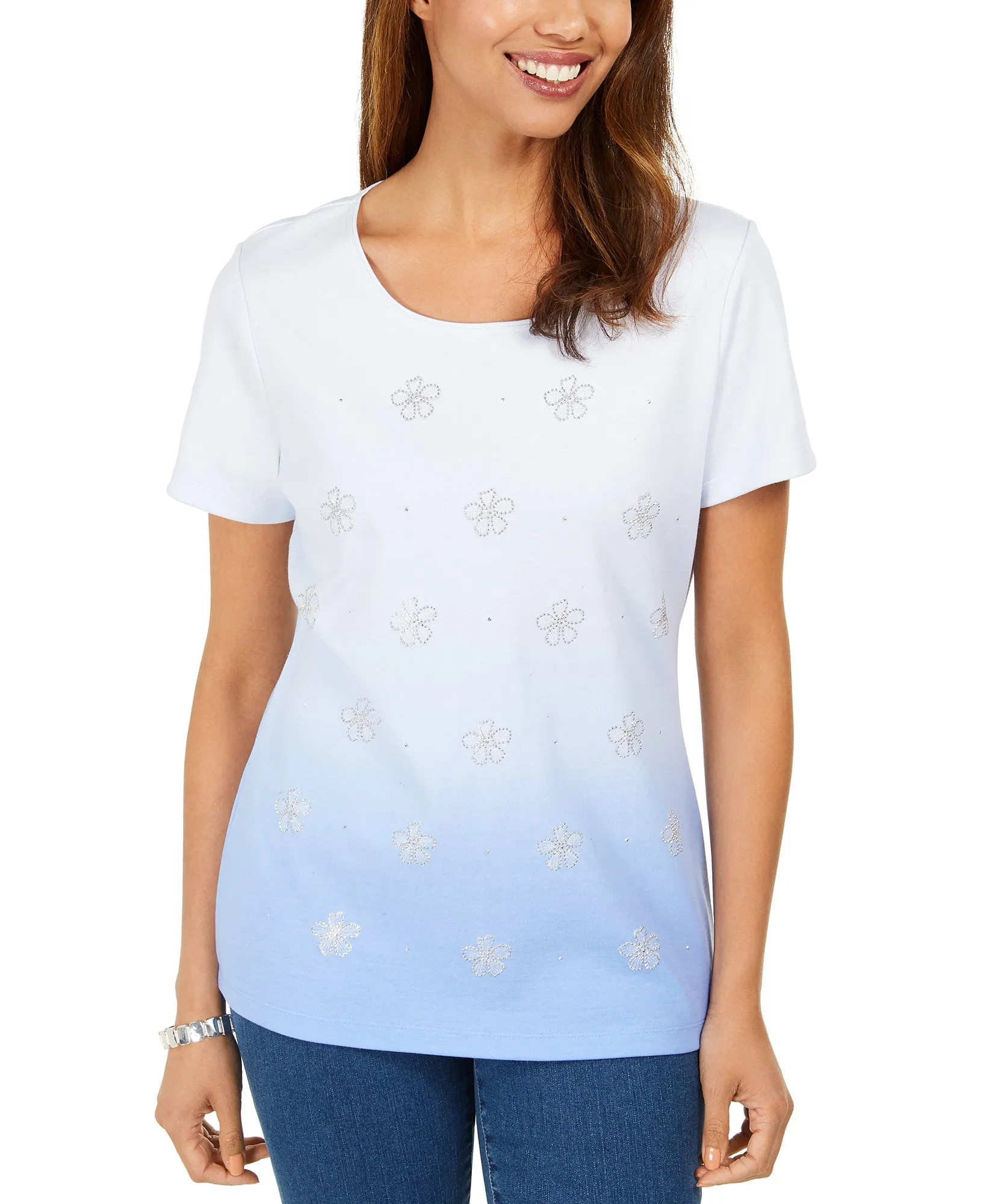 Daisy-Shine Scoop-Neck Top