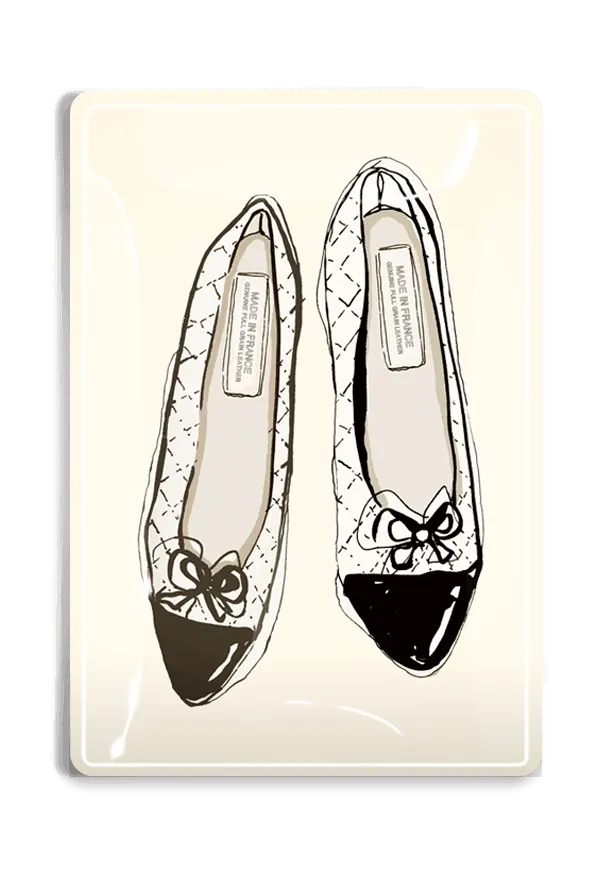 Daphne Ballet Flats Fashion Sketch Decoupage Glass Tray