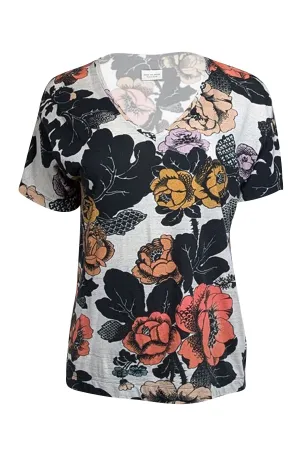 Dries Van Noten - Grey, Black, & Multicolor Floral T-Shirt Sz S