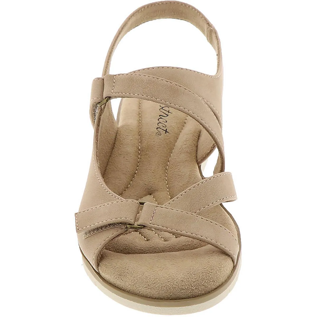 Easy Street Womens Bound Faux Leather Slingback Wedge Sandals