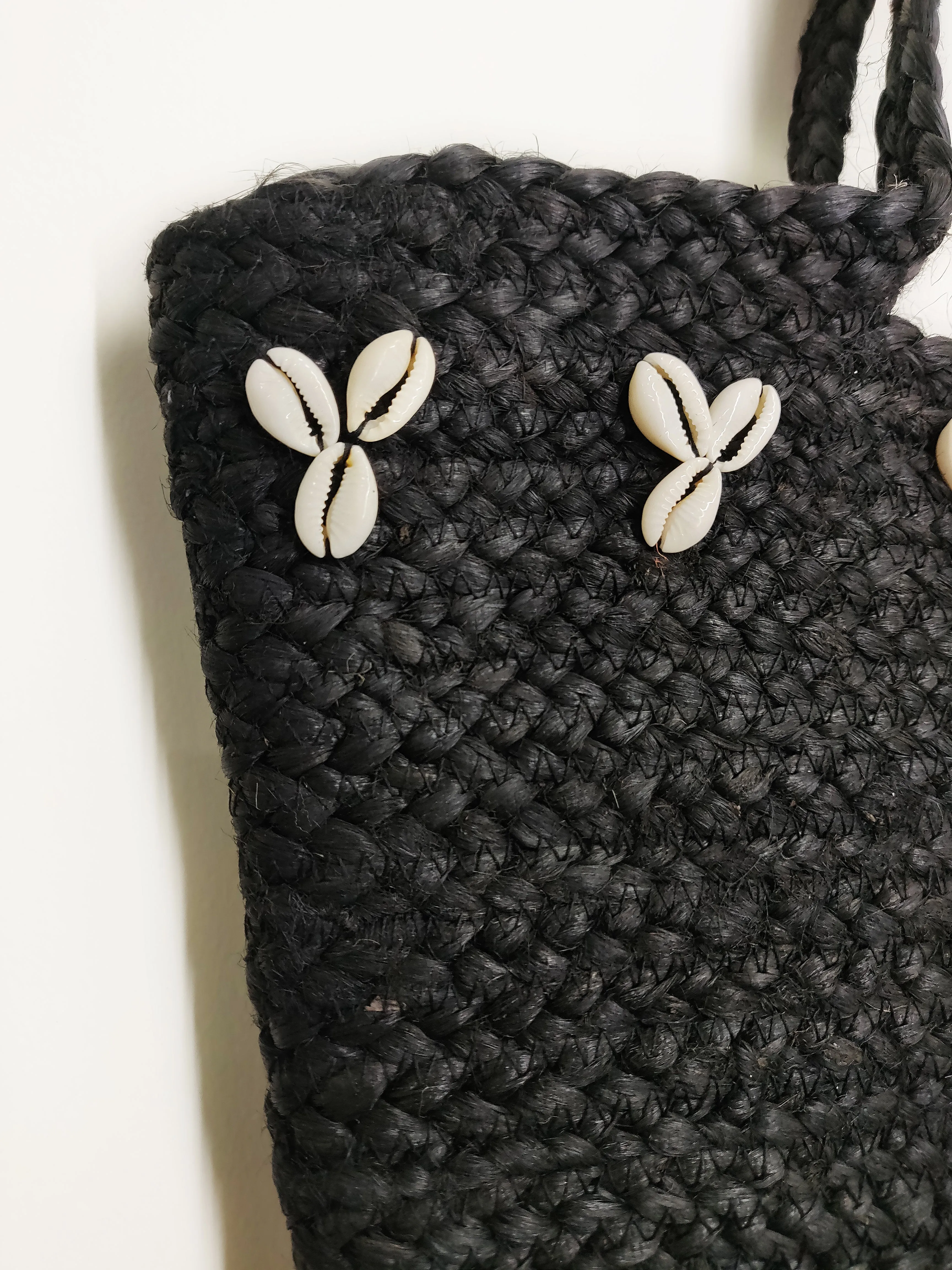 Eco-Friendly Jute Handbag for Women - Black  Stylish Reusable Tote Bag | Shoulder Bag for Daily Use, Shopping & Travel