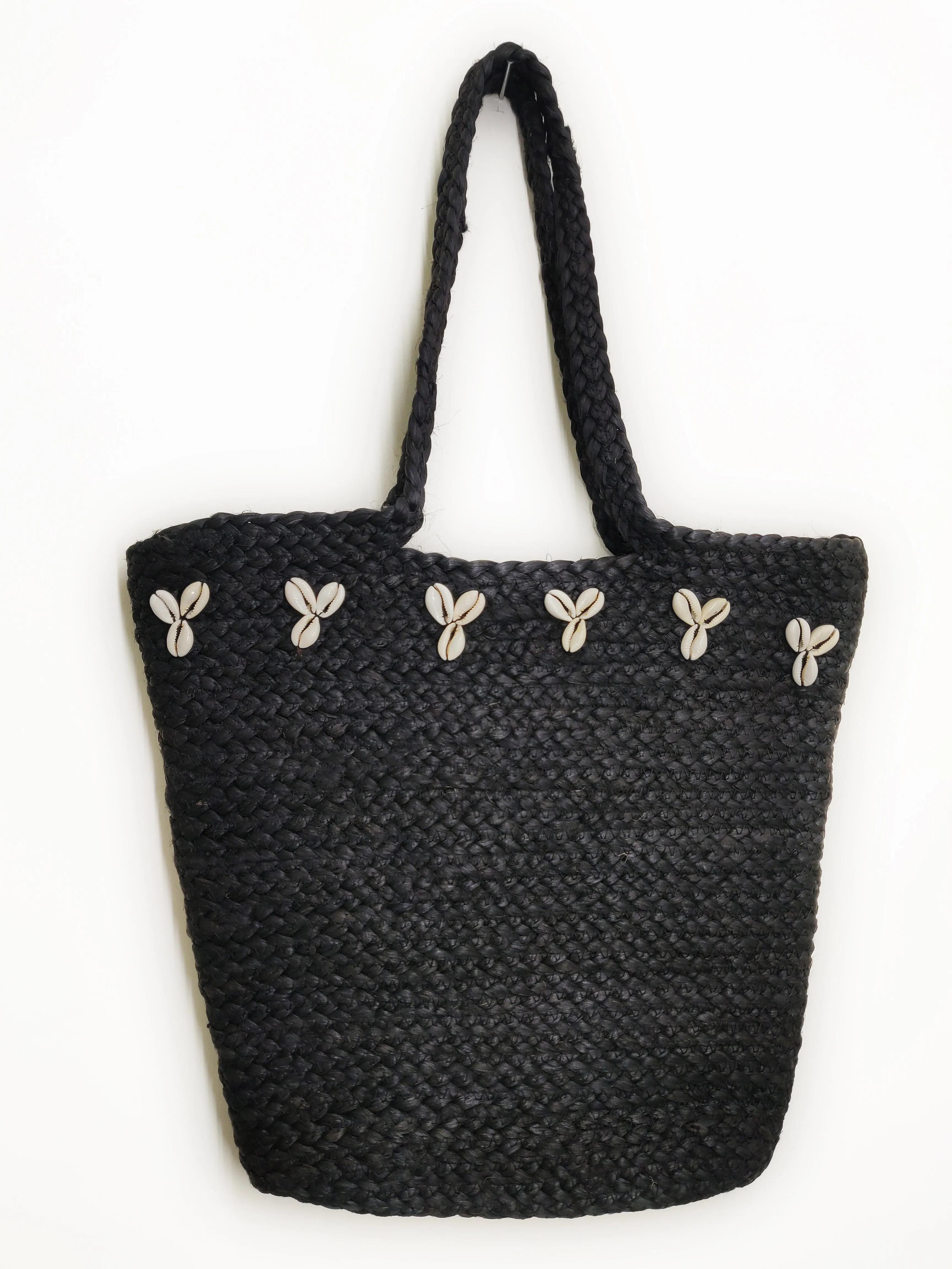 Eco-Friendly Jute Handbag for Women - Black  Stylish Reusable Tote Bag | Shoulder Bag for Daily Use, Shopping & Travel