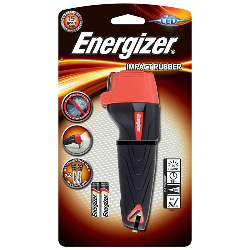 Energizer Impact Rubber Torch|18 hours|60 Lumens