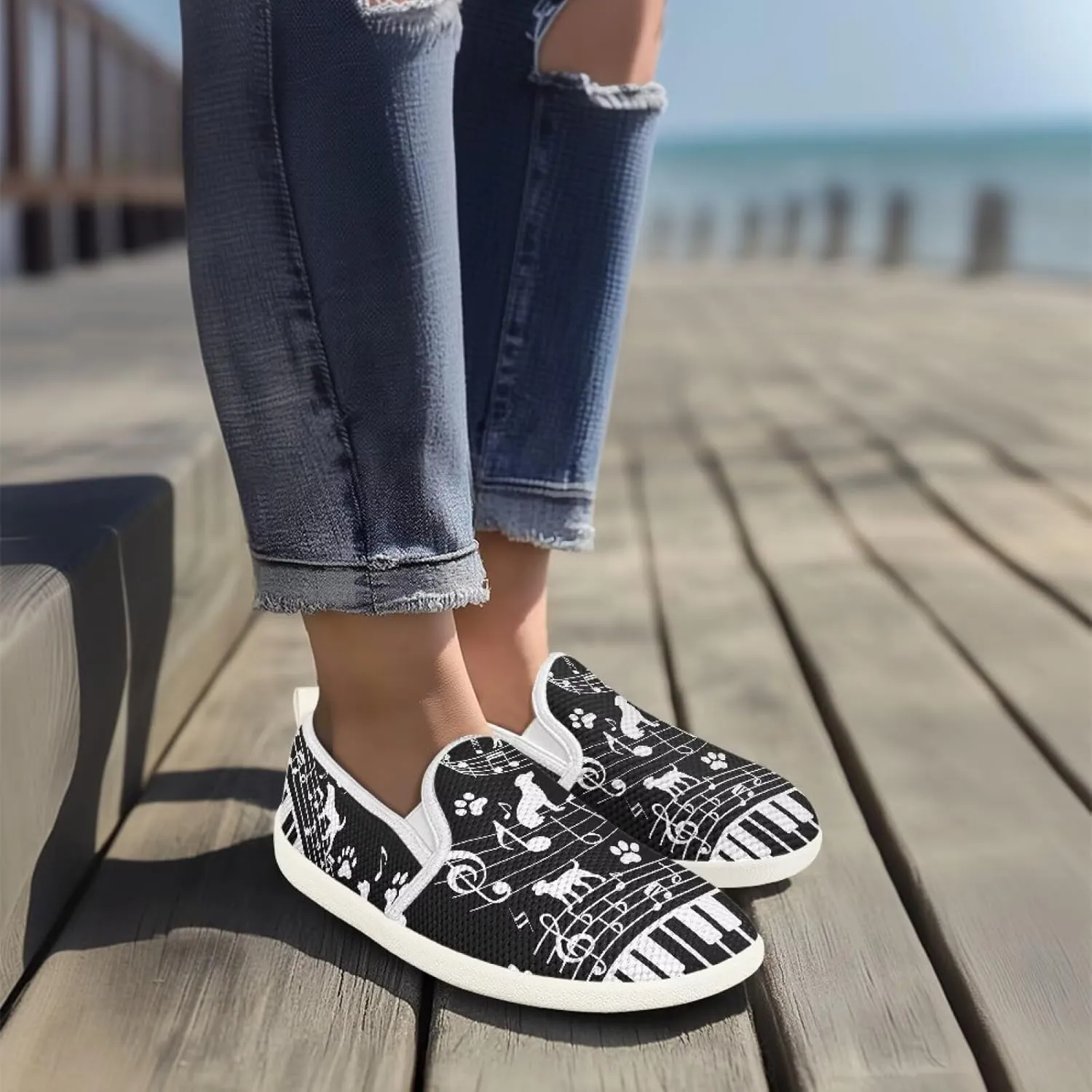 Flag Shoes Casual Walking Shoes Women's Shoes Flats Wide Sneakers Mesh Flats