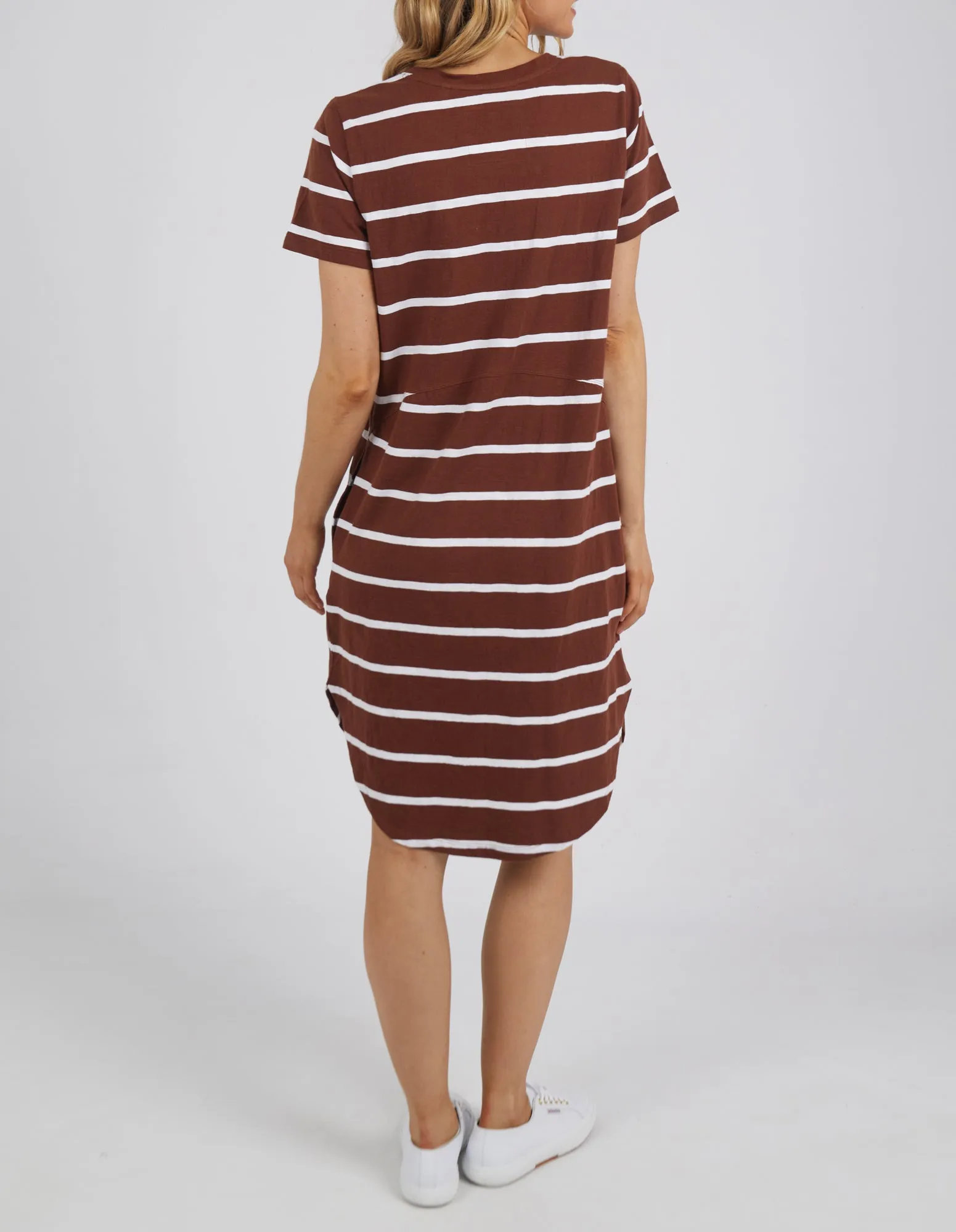 Foxwood Bay Dress Stripe - Chocolate/White Stripe