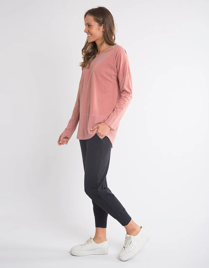 Fundamental Rib Long Sleeve Tee - Dusty Pink