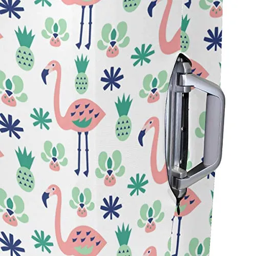 GIOVANIOR Cartoon Pink Flamingos Leaves Luggage Cover Suitcase Protector Carry On Covers