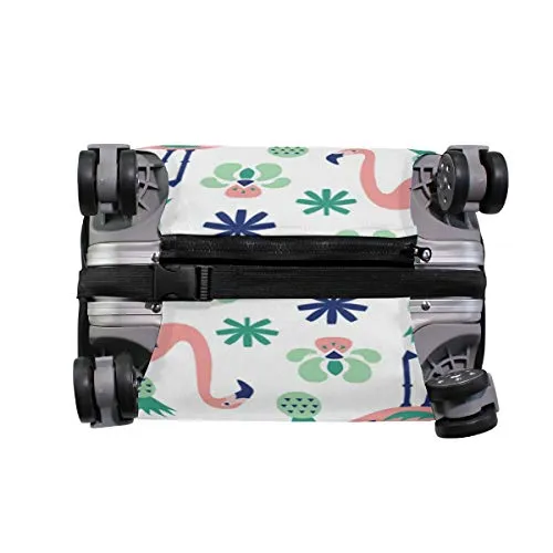 GIOVANIOR Cartoon Pink Flamingos Leaves Luggage Cover Suitcase Protector Carry On Covers