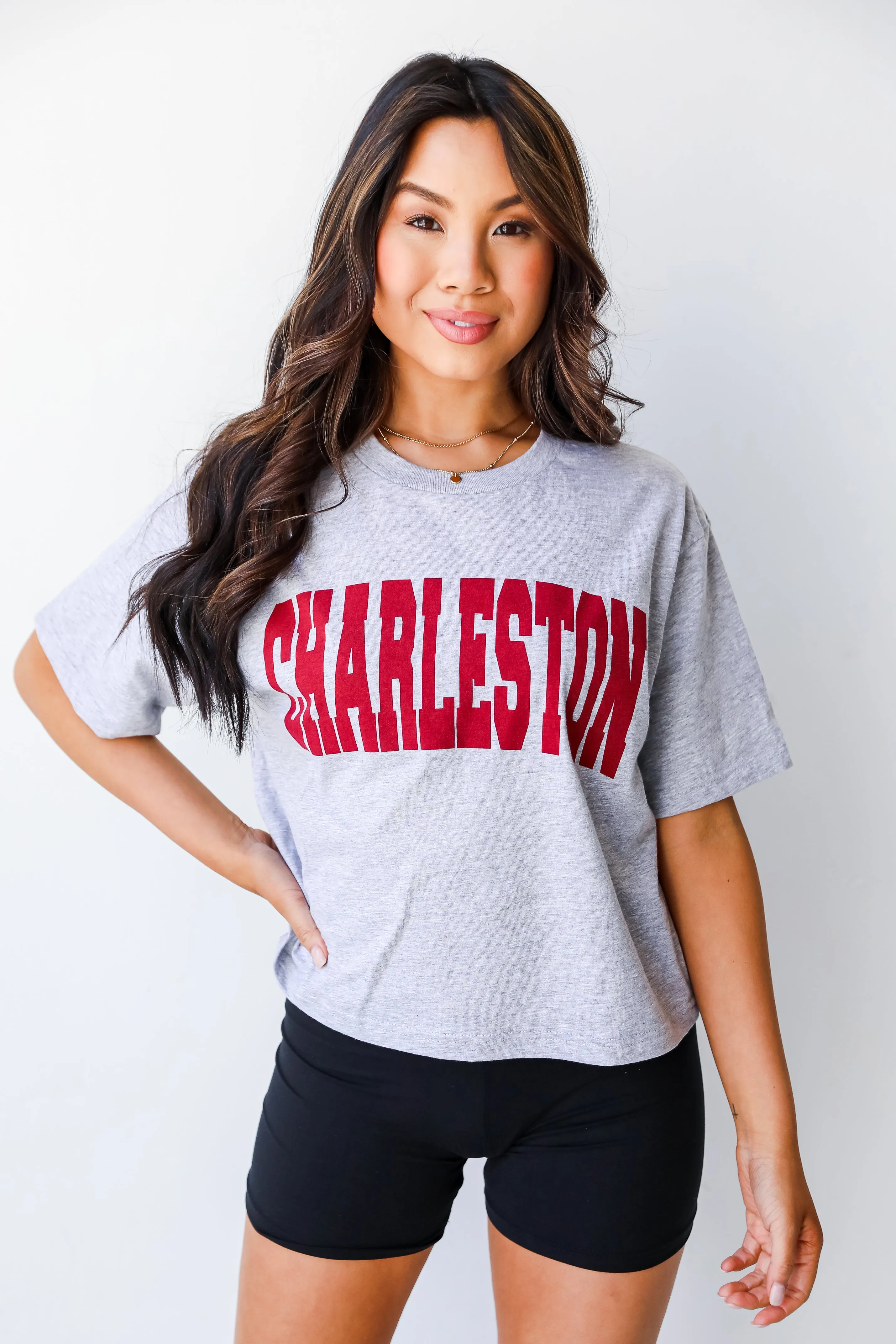 Heather Grey Charleston Cropped Tee