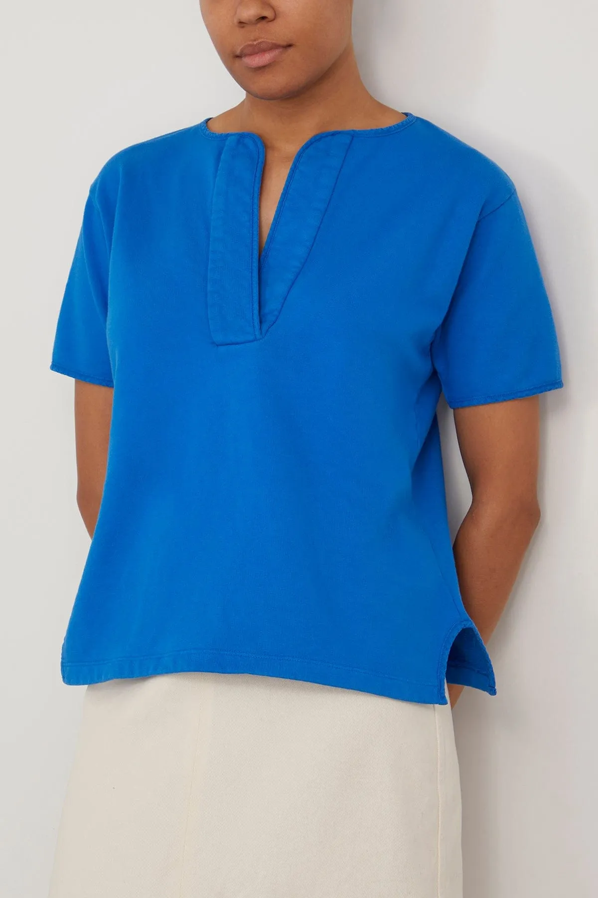 Henley Sweatshirt in Royal