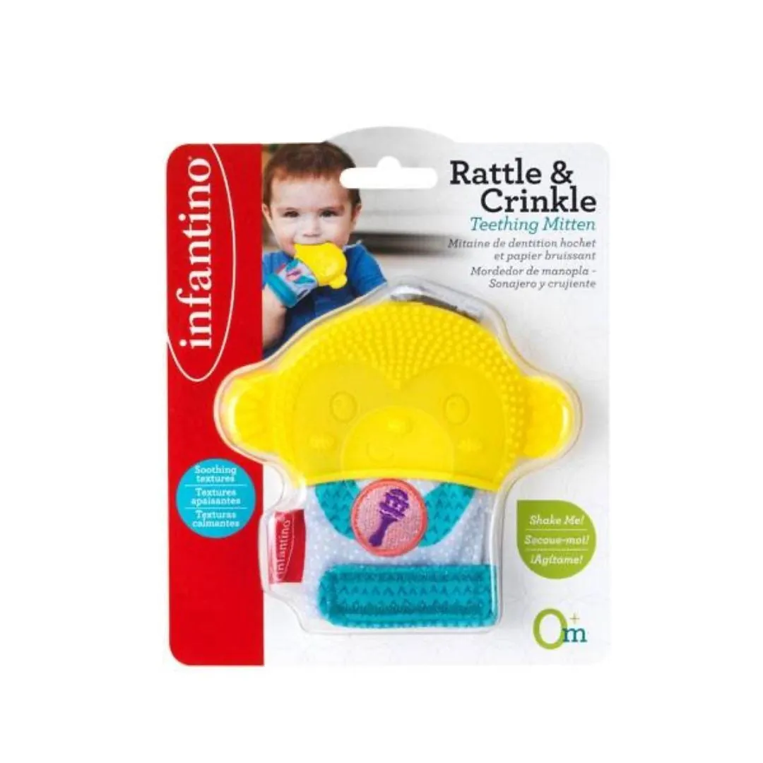 Infantino Rattle & Crinkle Teething Mitten (0m )