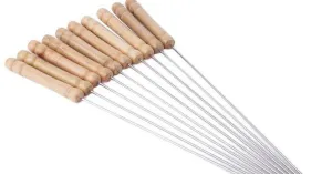 K Kudos Stainless Steel Barbeque Skewers Set Reusable BBQ Grilling Sticks  pack of 10
