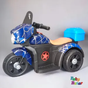 Kids Motorcycle Dirt Bike Electric Battery-Powered Ride-On Toy Off-Road Street Bike with Music & Horn Buttons, Stable 3-Wheel Design, Rear Storage Space, Blue