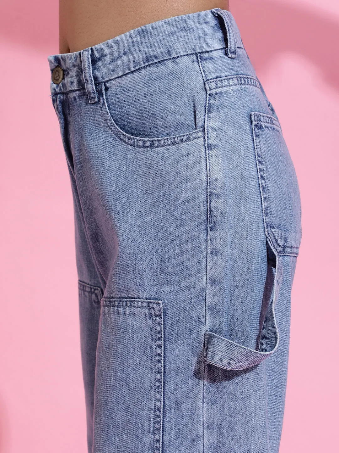 Light Blue Baggy Fit Denim Jeans