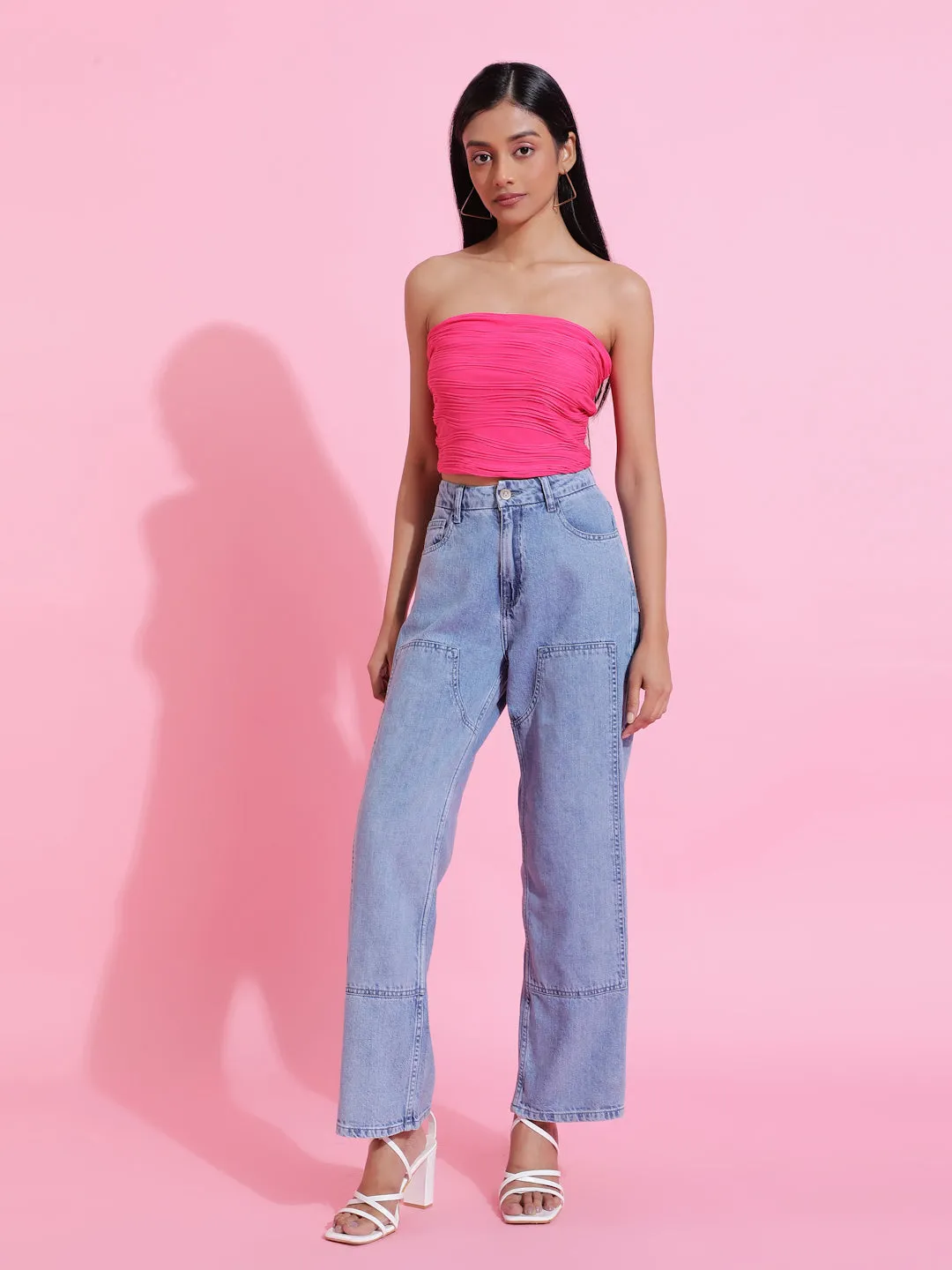 Light Blue Baggy Fit Denim Jeans
