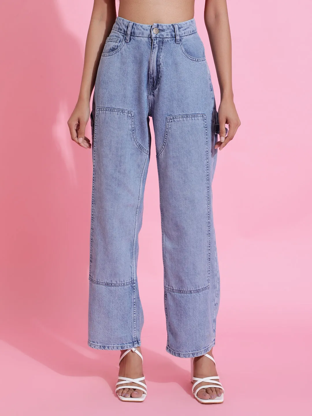 Light Blue Baggy Fit Denim Jeans