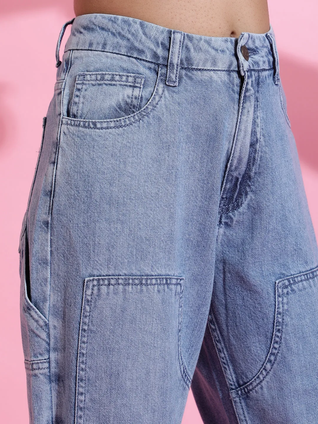 Light Blue Baggy Fit Denim Jeans