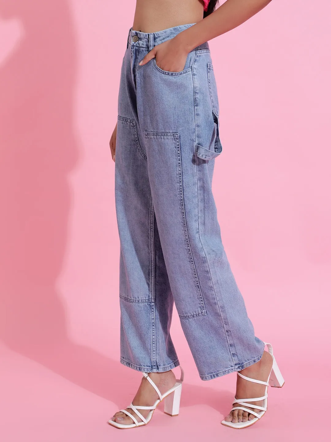 Light Blue Baggy Fit Denim Jeans