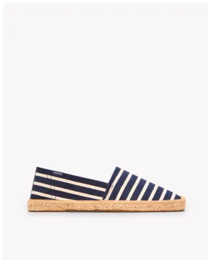 Mens_Espadrilles_The Original_Woven Stripes_Classic - Dark Navy - Ivory