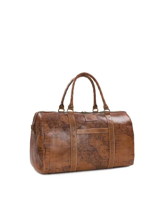Milano Weekender Duffel Bag - Signature Map Leather
