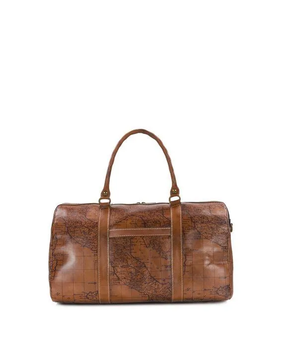 Milano Weekender Duffel Bag - Signature Map Leather