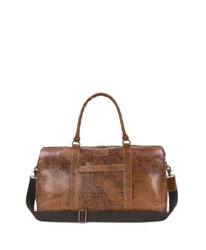 Milano Weekender Duffel Bag - Signature Map Leather